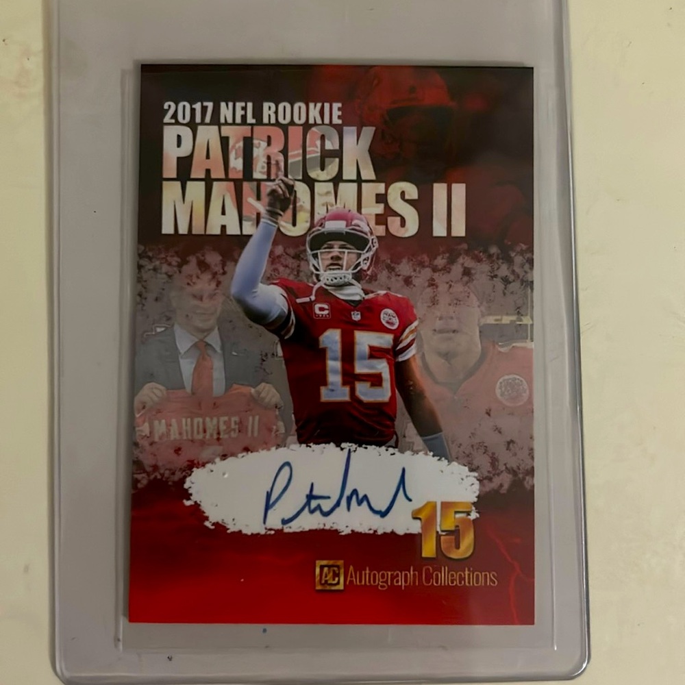 Patrick mahomes autographed card 2017 nfl rookie (reprint)